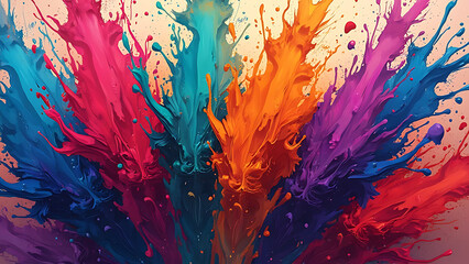 Vibrant 8K Paint Splash Desktop Wallpaper – Colorful Backgrounds