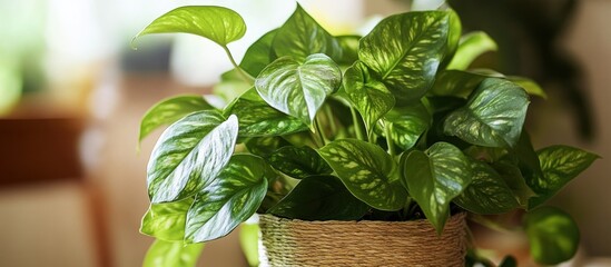 Closeup of vibrant green indoor plants showcasing intricate leaf patterns highlighting natural beauty and tranquility