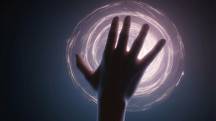 hand with light