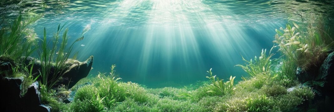 Serenade of Freshwater Beauty: Aquatic Wonder with Lively Aquatic Flora