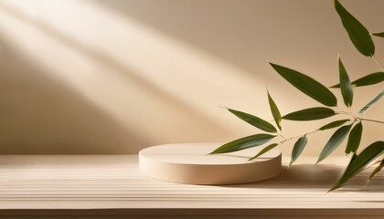 Minimalist product display with bamboo