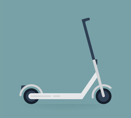 Minimalist illustration of an electric scooter in a minimal modern style. Design for topics on electric transport, sustainable transportation, eco-friendly designs, and future mobility trends.