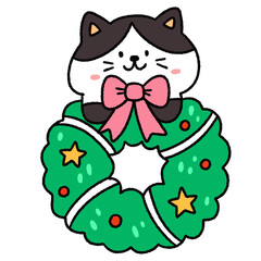  Christmas holiday cute cat character Artwork