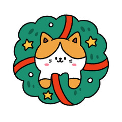  Christmas holiday cute cat character Artwork
