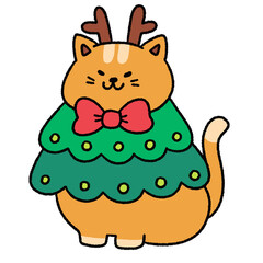  Christmas holiday cute cat character Artwork
