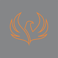 vector logo design minimalist wing outline