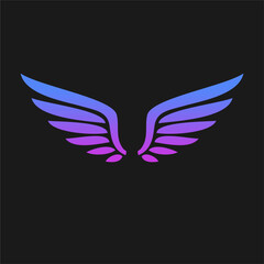 vector logo design colorfull minimalist wings