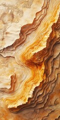 Golden Sands: A Topographic Aerial View of Intricate Sandstone Formations in the Serene Desert Landscape at Sunset