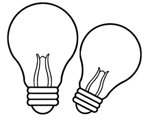 Light Bulb Coloring Page on White Background