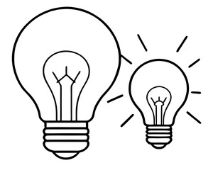 Light Bulb Coloring Page on White Background