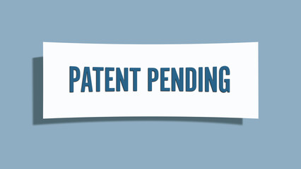 Patent pending.. A card isolated on blue background.