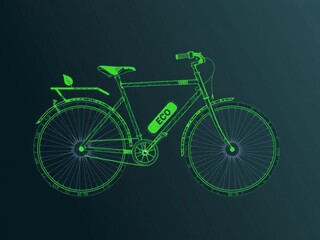 A digitally generated image of a futuristic green bicycle to celebrate World Bicycle Day, cycling, world bicycle day