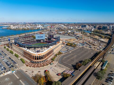 Aerial view of Mets Stadium in Queens, New York