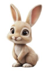 Fototapeta premium PNG Fluffy rabbit standing on hind legs