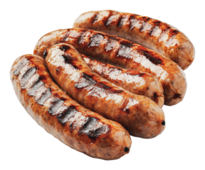 PNG Grilled sausages with a perfect char on display