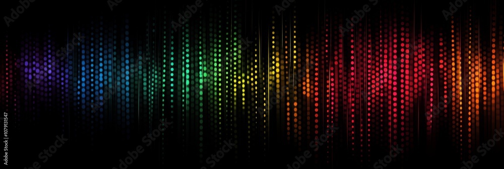 Poster this digital abstract design showcases vibrant wave patterns on a dark background, symbolizing the c