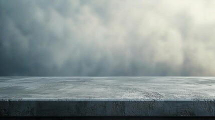 empty of  perspective of polished concrete or cement floor shelf table for interior and display show products studio room gradient background : Generative AI