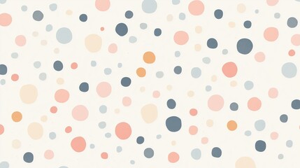 Obraz premium White background with a pattern of colorful dots. The dots are of different sizes and colors, creating a playful and whimsical effect. Scene is cheerful and lighthearted, evoking a sense of fun