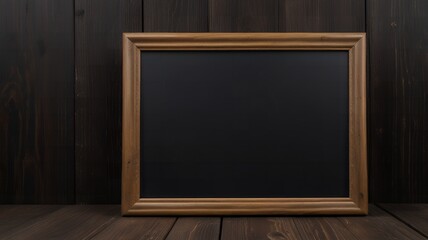 empty blackboard on wooden wall