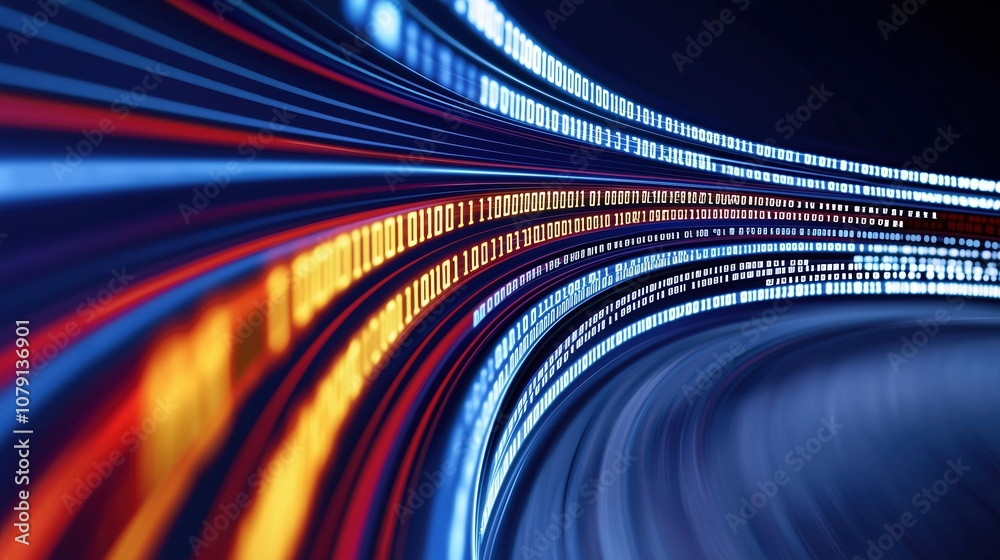 Aufkleber Series of numbers are displayed in a line, with some of them being red and others being blue. Concept of motion and progression, as the numbers appear to be moving along a line