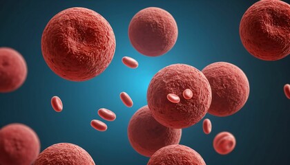 Abstract Representation of Red Blood Cells in Motion with Markings Generative AI