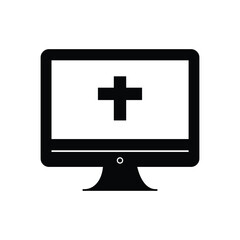Obraz premium computer monitor with cross