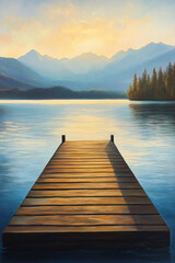 Fototapeta premium wooden pier on lake