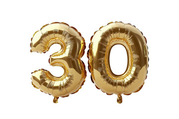 Golden number 30 balloon  for celebrations