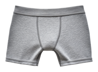 PNG Gray boxer shorts displayed on a white surface