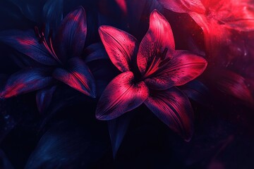 Fototapeta premium Vibrant Floral Macro. Close-up of Bright Blossoms in a Lush Garden Setting