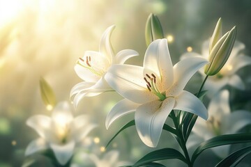 Obraz premium Vibrant Floral Display: Stunning Spring Blooms in Various Colours and Light