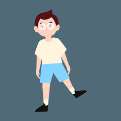 School man wearing uniform clothes cartoon design stock. Junior high school students with backpacks and books, male and female school pupils flat vector illustration set. Happy friends going to school