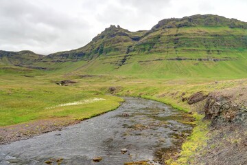 montagne Kirkjufell en Islande située à Grundarfjordur