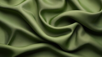 Obraz premium Green fabric with a wavy texture. The fabric is green and has a shiny appearance. The fabric is smooth and has a slight sheen to it