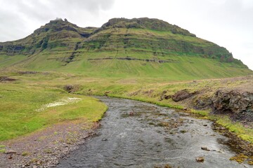 montagne Kirkjufell en Islande située à Grundarfjordur