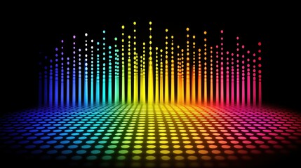 Colorful, multi-colored background with a black foreground. The background is a rainbow of colors, and the foreground is black. The image has a vibrant and energetic mood