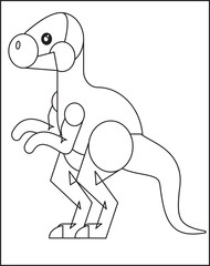 Cartoon cute prehistoric dinosaur Corythosaurus, coloring book, funny illustration