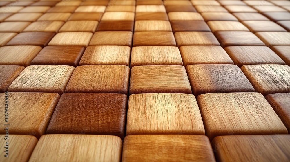 Poster close up of wooden blocks with a brown color. the blocks are arranged in a square pattern
