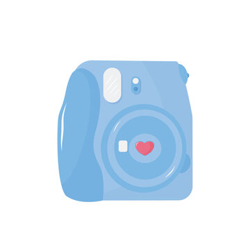 Blue instax. Romance, Love concept. Isolated Illustration for poster, banner, advertising, invitation, cover. EPS 10