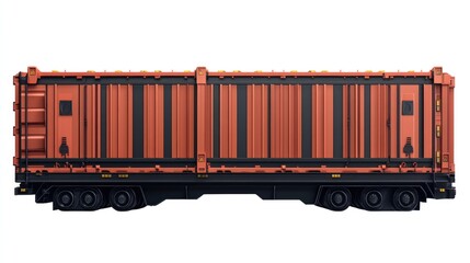 Fototapeta premium Shipping container in maritime transport flat design side view industrial theme 3D illustration, isolated on white background