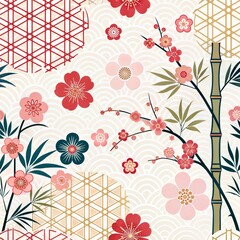 Traditional Japanese Floral Pattern