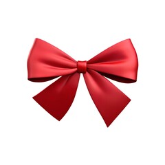 Red ribbon bow isolated on white background including clipping path
