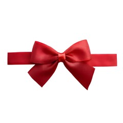 Fototapeta premium Red ribbon bow isolated on white background including clipping path 
