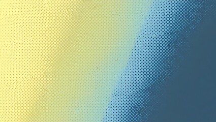 Abstract yellow and blue halftone background. Generative Ai.