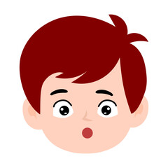 boy red color avatar cartoon emoticon, expression face