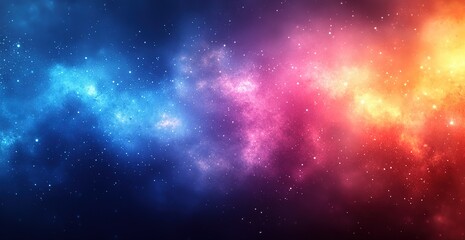 Fototapeta premium A vibrant nebula with hues of blue, pink, and orange, creating a stunning display of cosmic beauty.