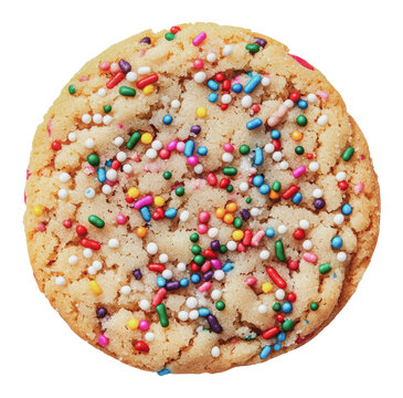 PNG Sprinkled cookie on a white background