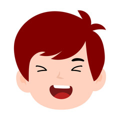 boy red color avatar cartoon emoticon, expression face