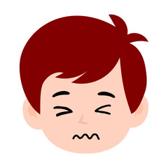 boy red color avatar cartoon emoticon, expression face