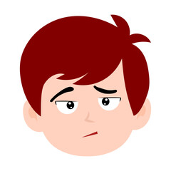 boy red color avatar cartoon emoticon, expression face